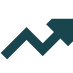 Upward graph arrow icon in Wottz core blue