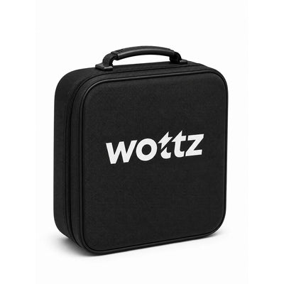 Wottz Deluxe hardshell carry bag front view in black