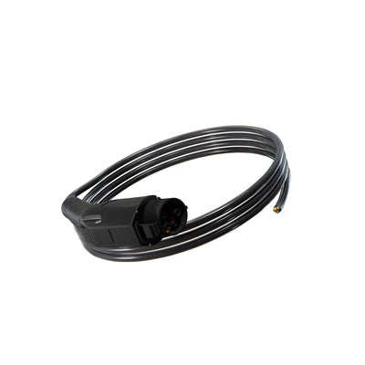 Wottz Type 1 tethered EV charging cable 7kw 0-5m front view in black